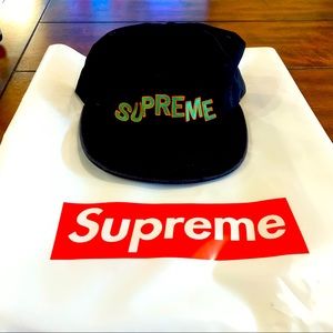 Black Supreme 6 Panel Hat